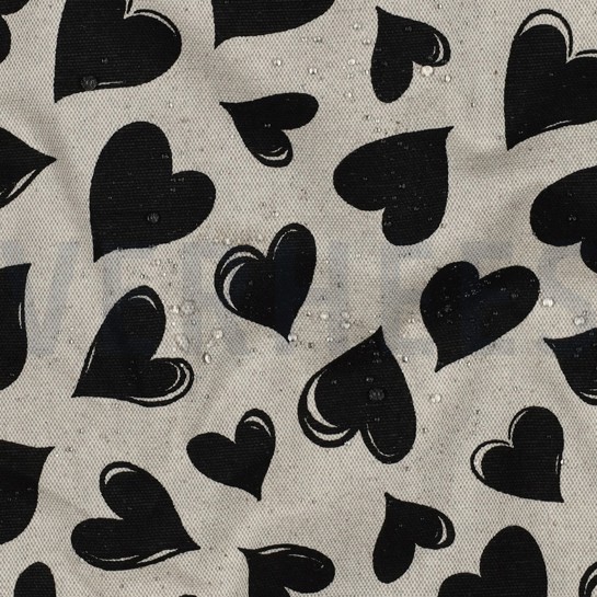 COATED CANVAS LINNENLOOK HARTEN ZWART #7