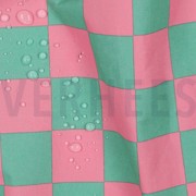 BESCHICHTETE BAUMWOLLE KAROS GRÜN/ROSA (thumbnail) #2