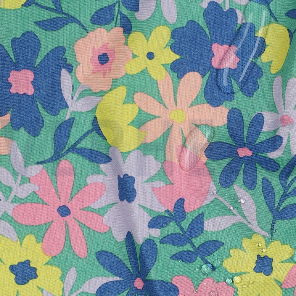 COTON ENDUIT FLEURS VERT #7