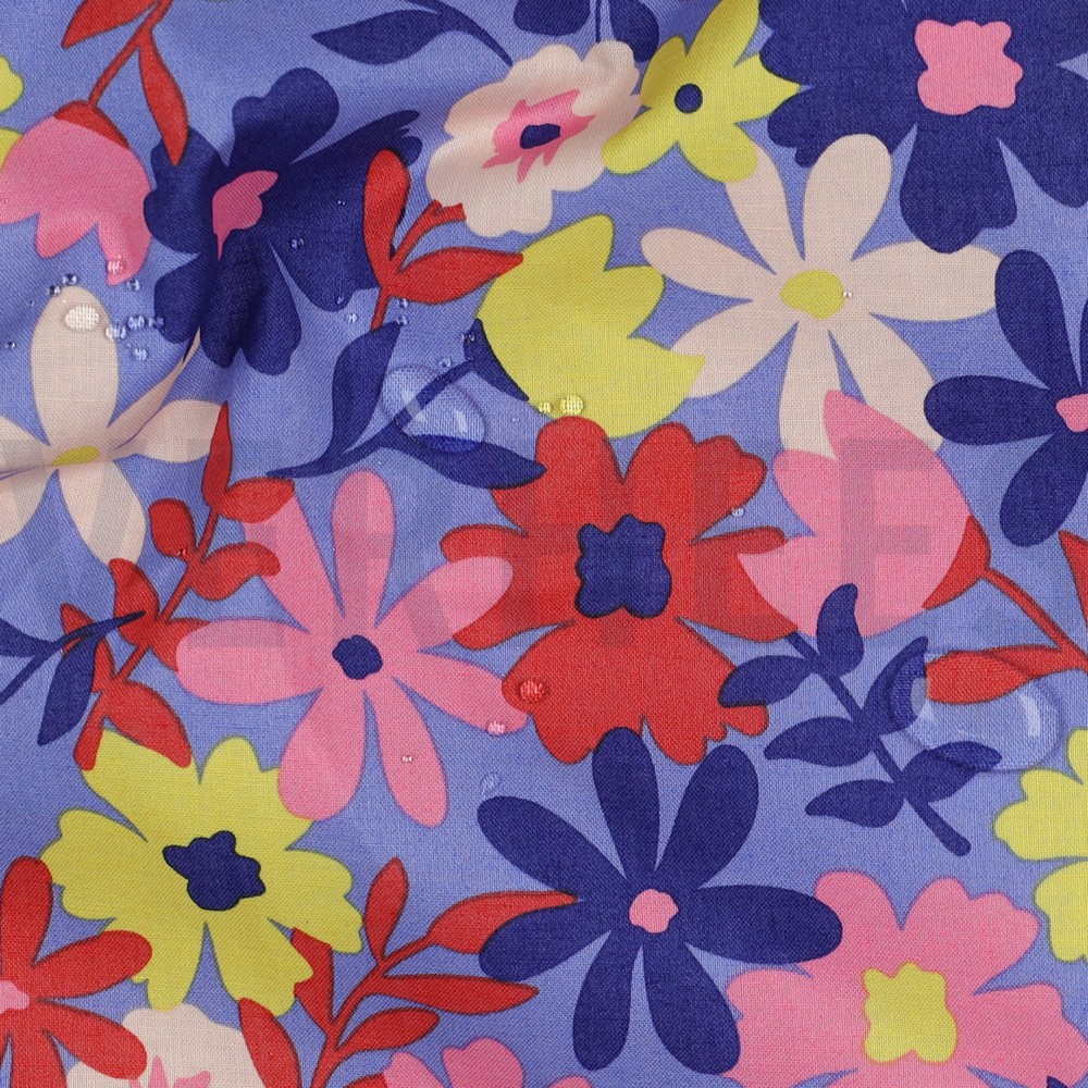 COATED COTTON FLOWERS BLUE #7