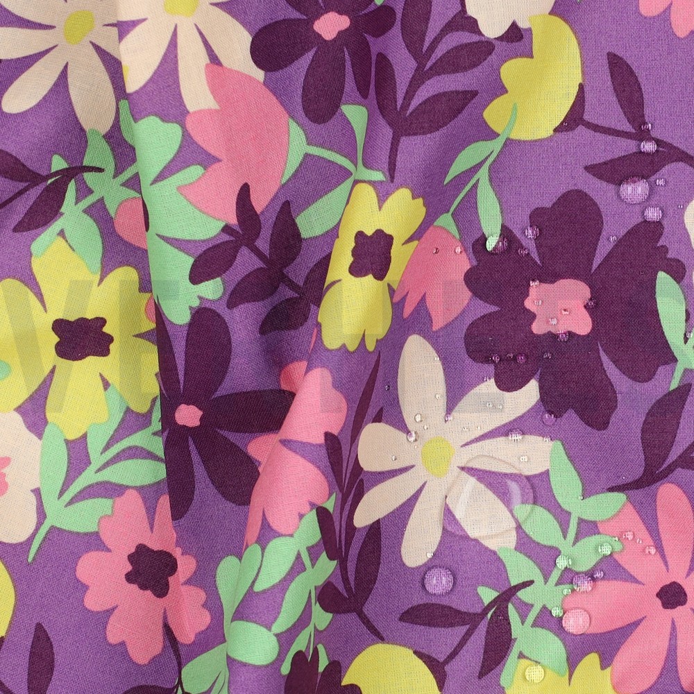 COTON ENDUIT FLEURS VIOLET #7