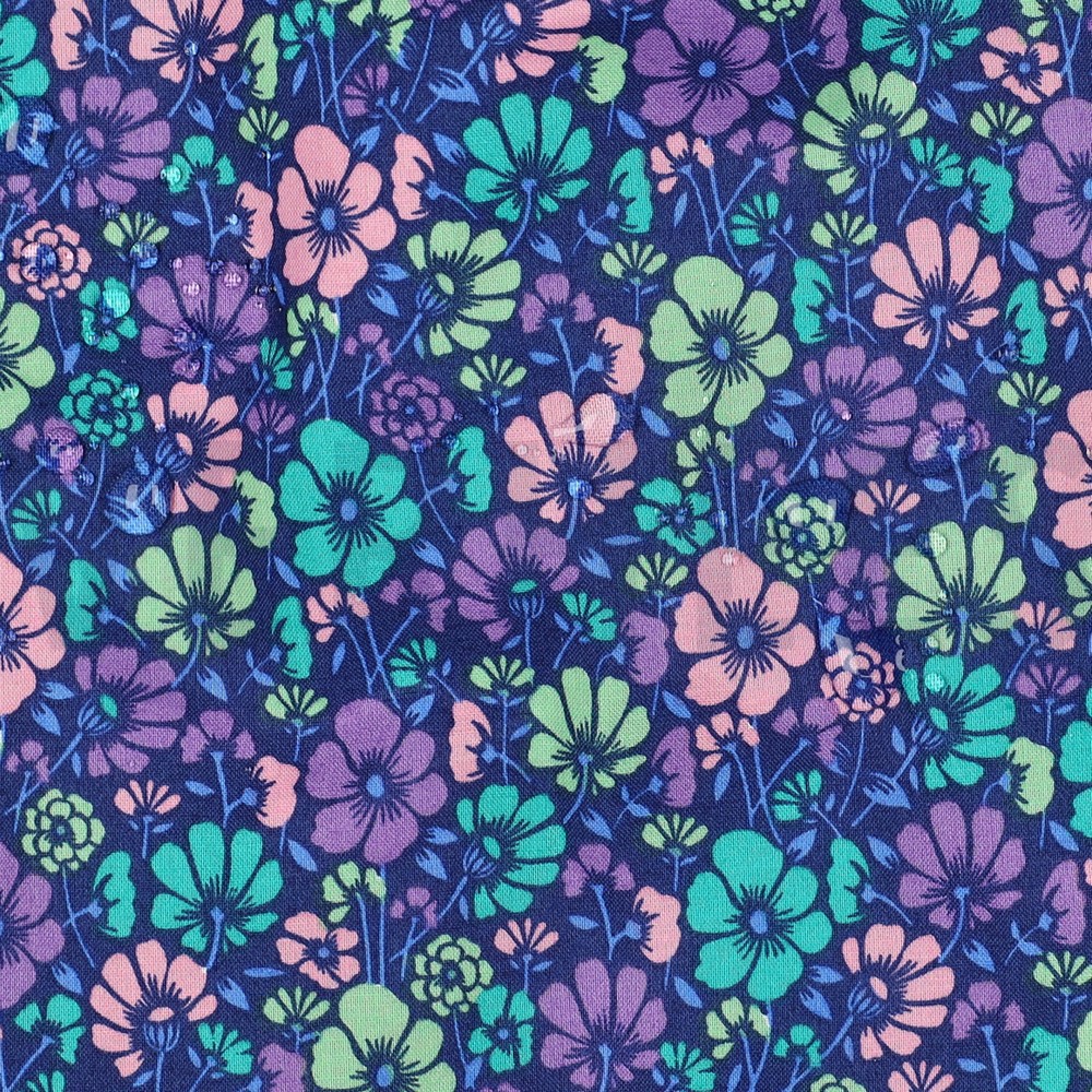 COATED KATOEN BLOEMEN KOBALTBLAUW #7