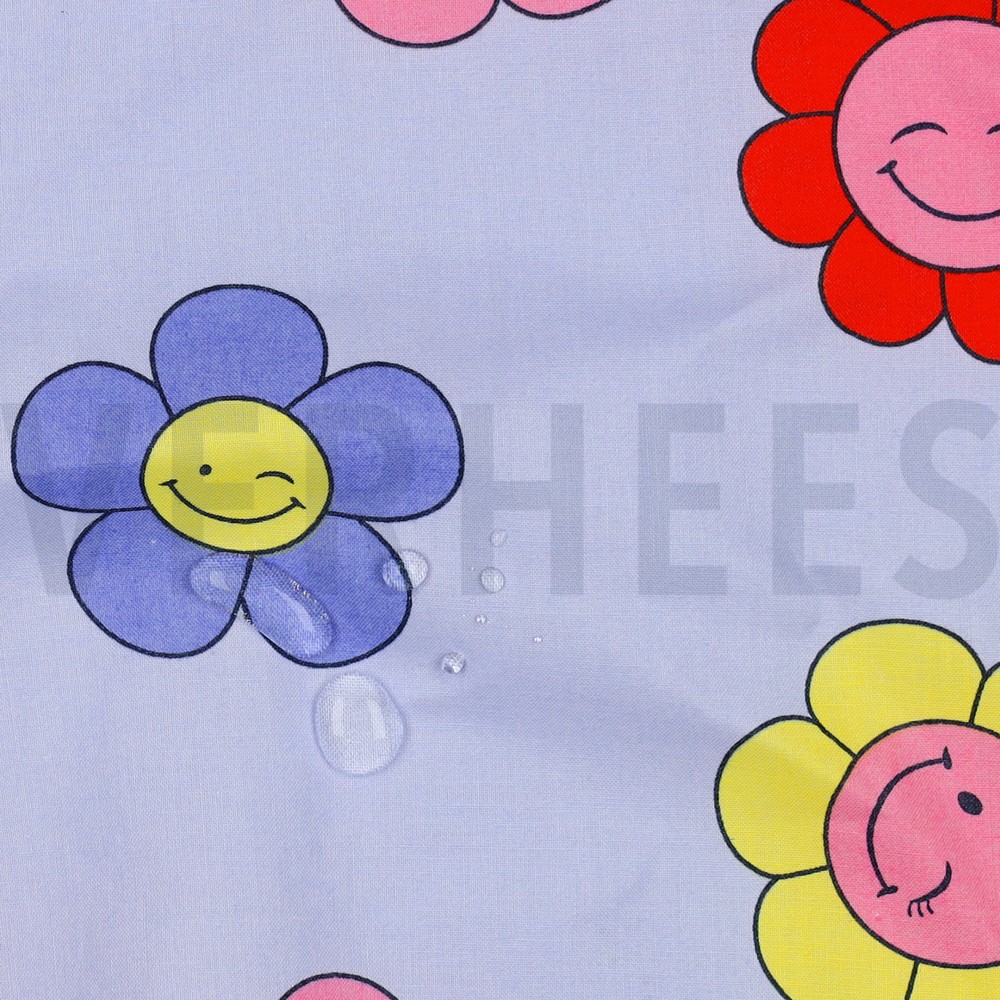 COTON ENDUIT FLEURS JOYEUSES BLEU CLAIR #7