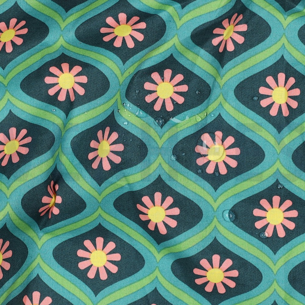 COATED KATOEN BLOEMEN GROEN #7