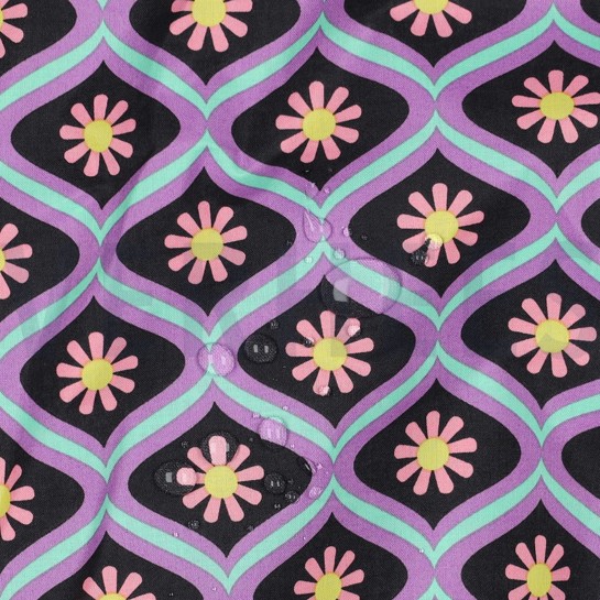 COTON ENDUIT FLEURS NOIR #7