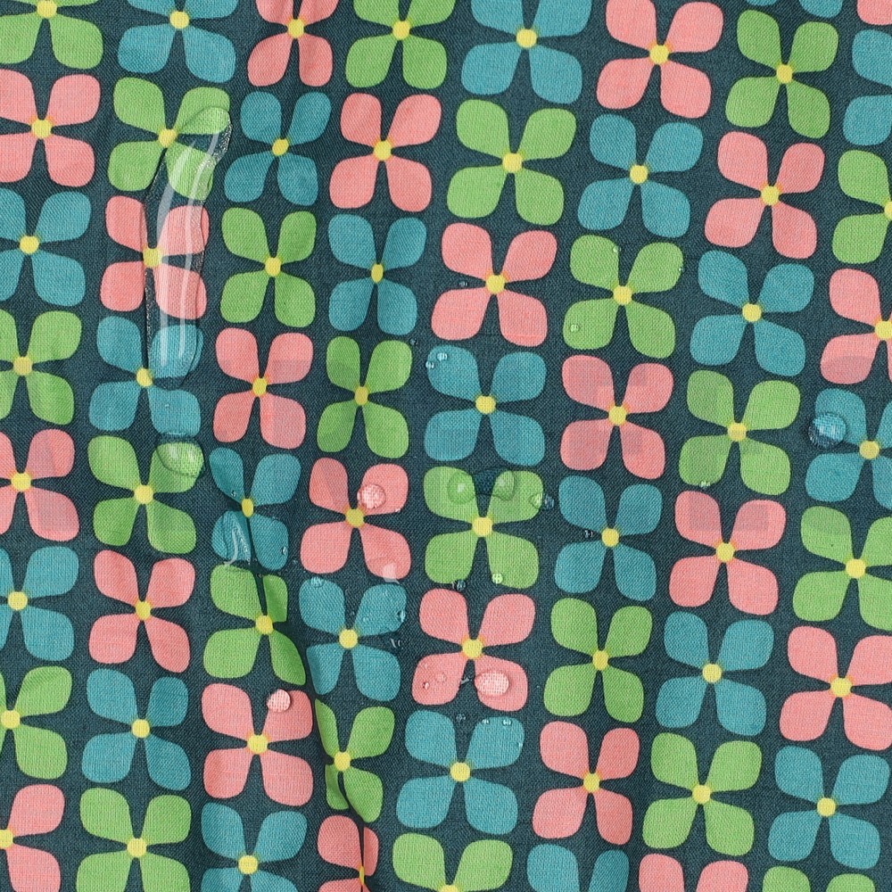 COATED KATOEN BLOEMEN GROEN #7