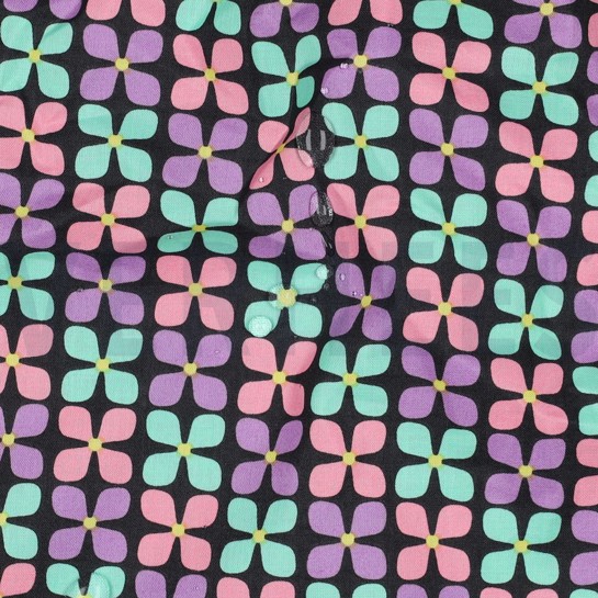 COTON ENDUIT FLEURS NOIR #7