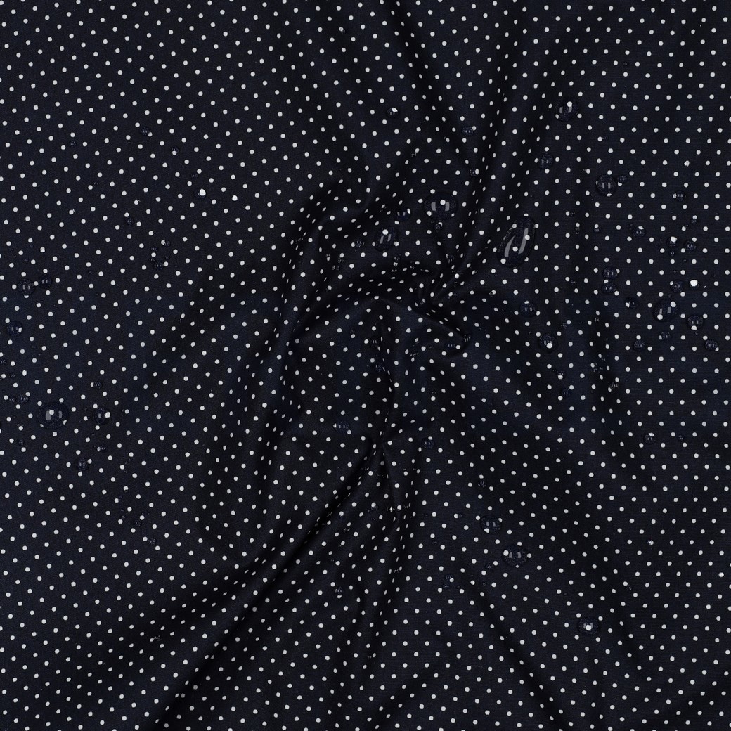 BESCHICHTETE BAUMWOLLE KLEINE PUNKTE MARINEBLAU #7