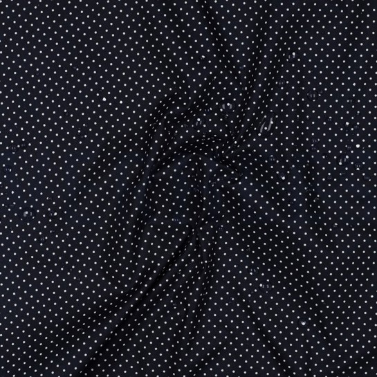 BESCHICHTETE BAUMWOLLE KLEINE PUNKTE MARINEBLAU #7