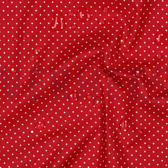 BESCHICHTETE BAUMWOLLE KLEINE PUNKTE ROT #7