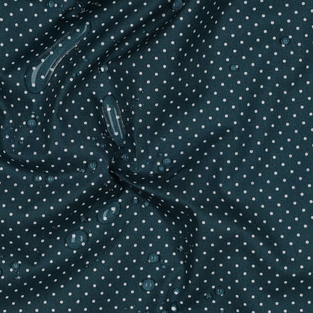 COATED COTTON PETIT DOTS PETROL #7