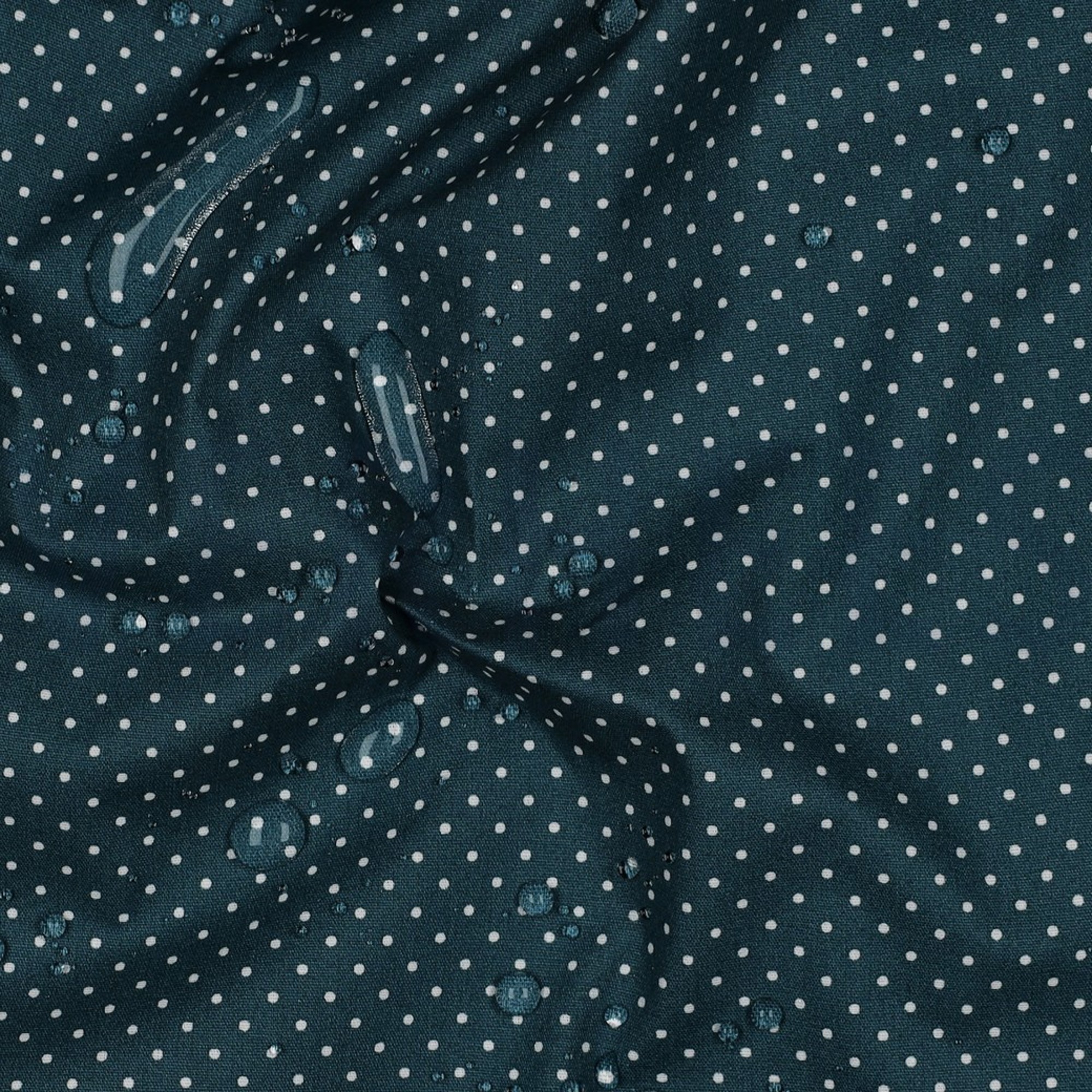 BESCHICHTETE BAUMWOLLE KLEINE PUNKTE PETROL (high resolution) #2