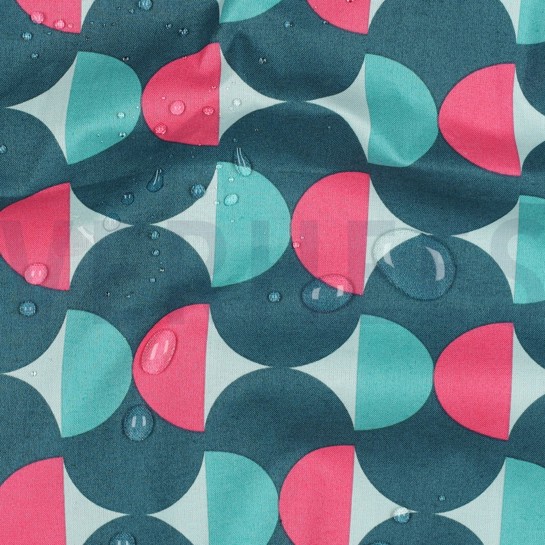 COATED COTTON GRAPHIC PETROL #7