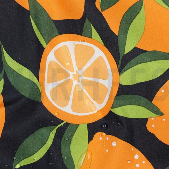 BESCHICHTETE BAUMWOLLE ZITRONEN MARINEBLAU #7