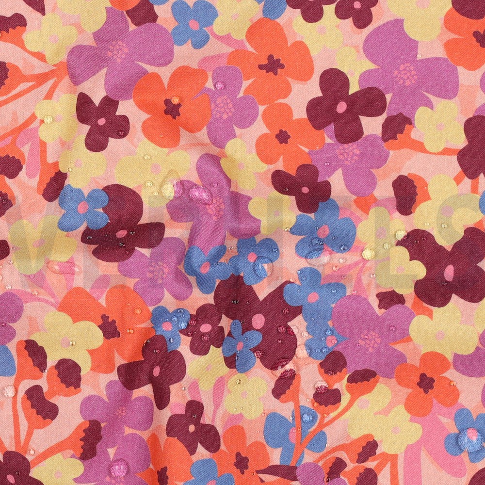 COATED KATOEN BLOEMEN PERZIK #7