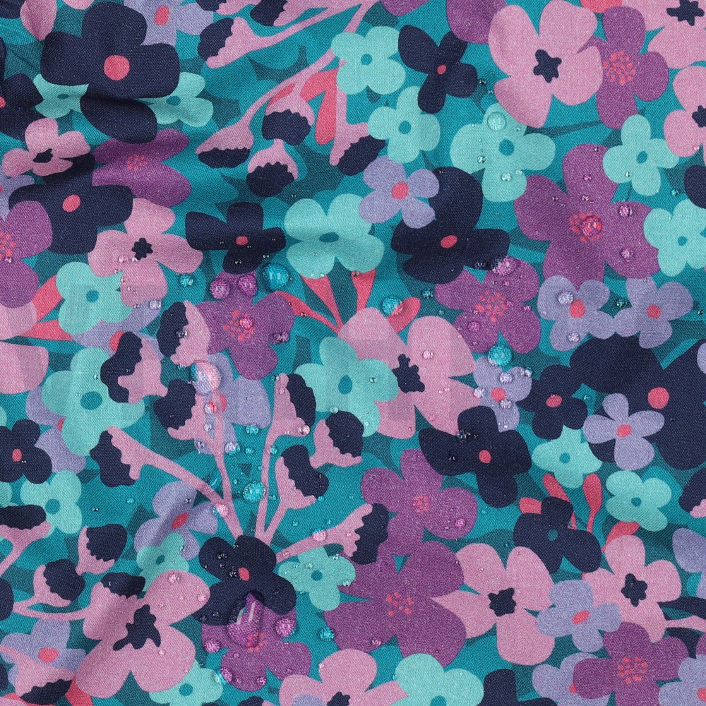 COATED COTTON FLOWERS PETROL #7