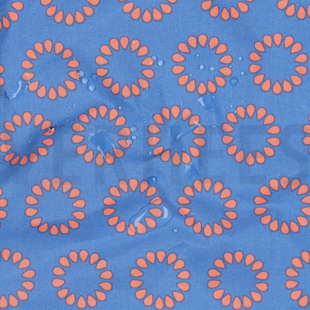 COTON ENDUIT CERCLES BLEU CLAIR #7
