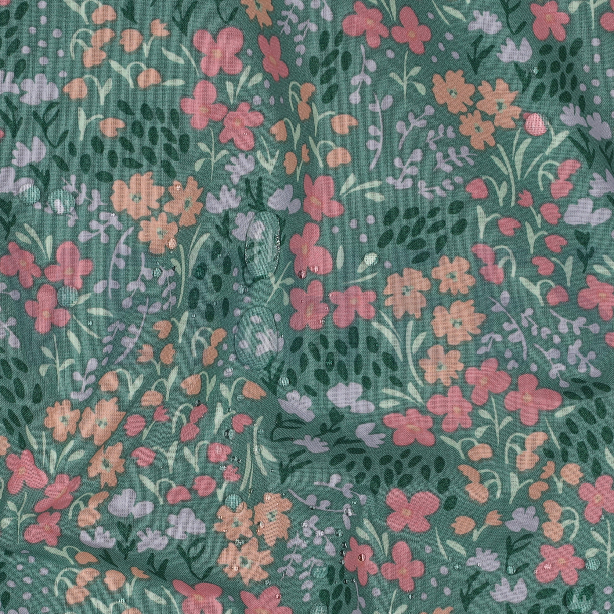 COATED KATOEN BLOEMEN GROEN #7