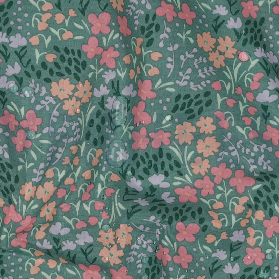 COTON ENDUIT FLEURS VERT #7