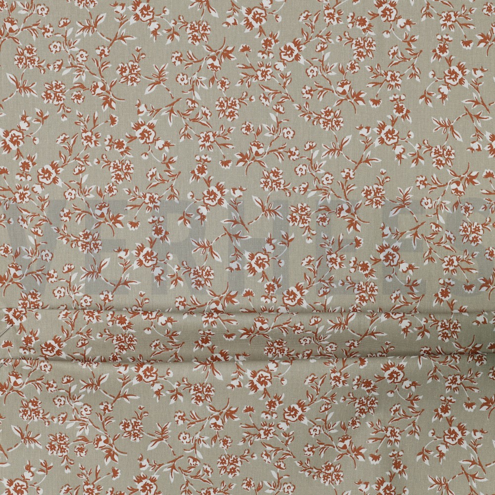 COATED KATOEN KLEINE BLOEMEN BEIGE #7