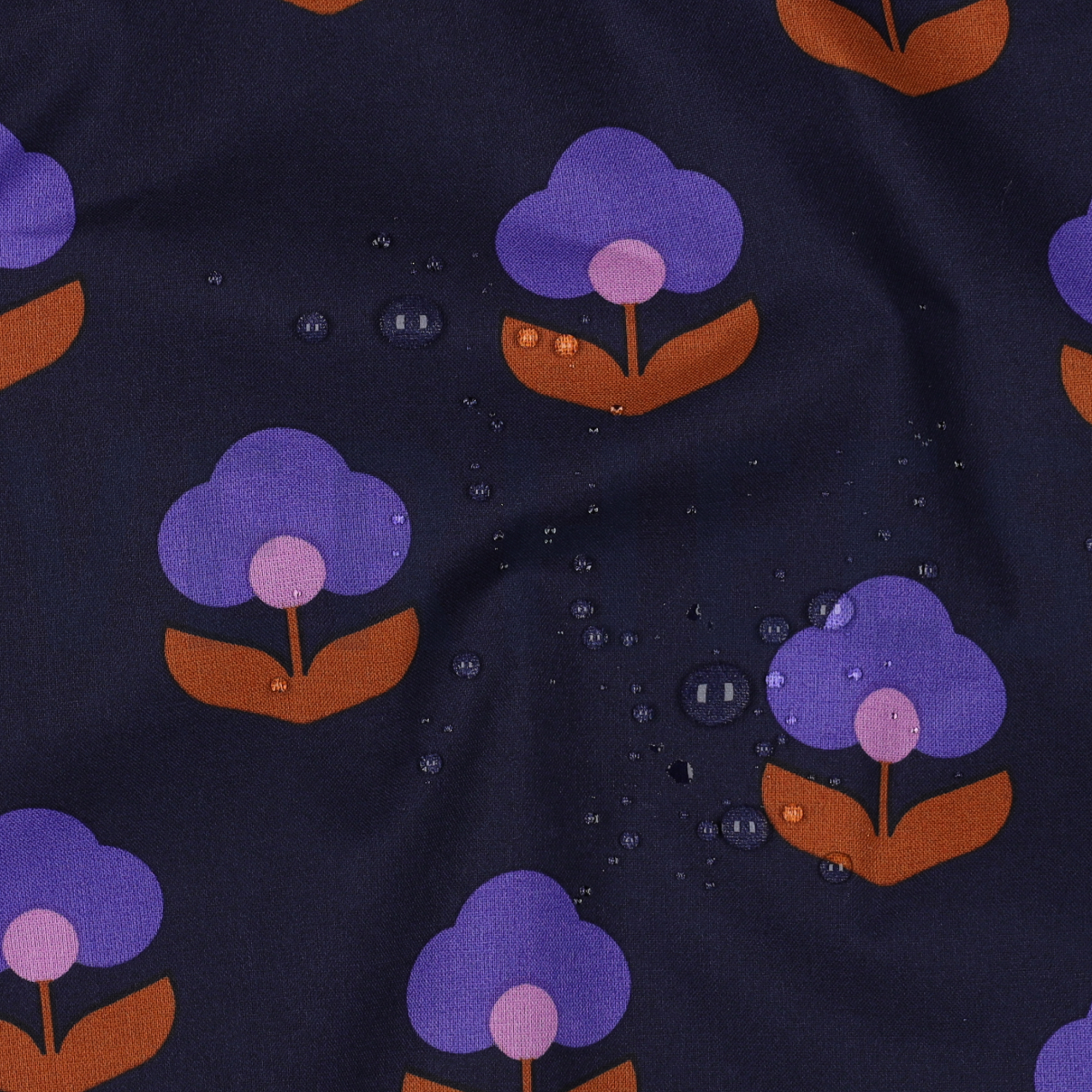 COATED COTTON RETRO FLOWERS NAVY (high resolution) #2