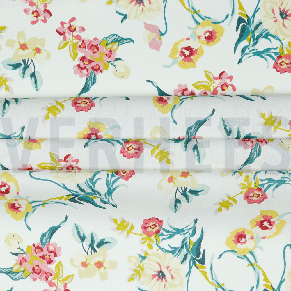 COATED KATOEN BLOEMEN WIT #7