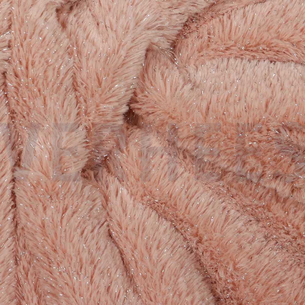 FAUSSE FOURRURE AVEC LUREX ARGENT ROSE POUDRÉ #7