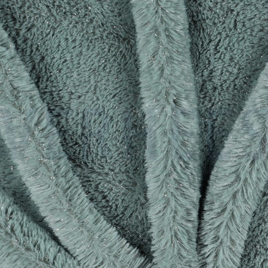 KUNSTPELZ MIT SILBER LUREX ALTGRÜN #7