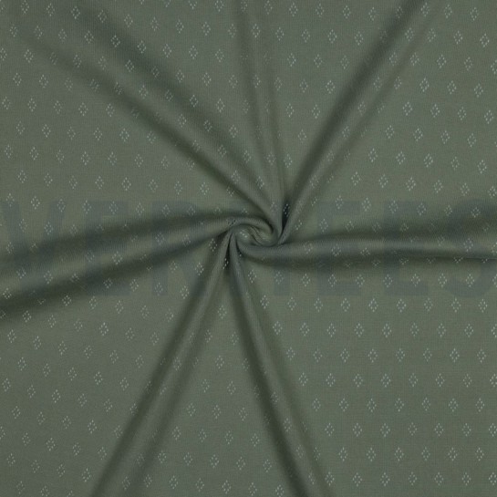 FEINSTRICKJERSEY AJOUR ALTGRÜN #7