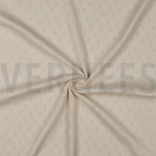 FEINSTRICKJERSEY AJOUR BEIGE #7
