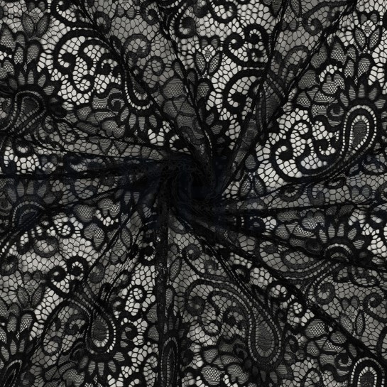 LACE TWO-SIDE SCALLOP BLACK #7