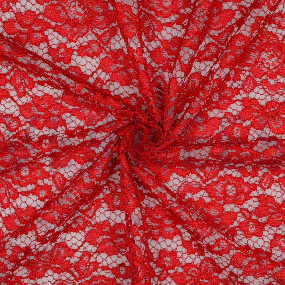 LACE TWO-SIDE SCALLOP RED #7
