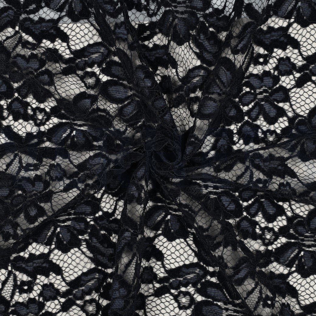 SPITZE ZWEISEITIGE BOGENKANTE CHENILLE MARINEBLAU #7