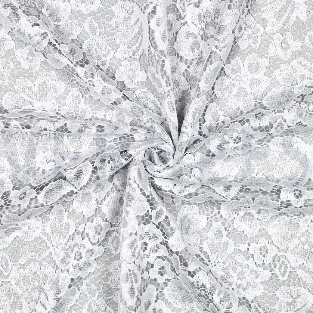 LACE TWO-SIDE SCALLOP OPTICAL WHITE #7