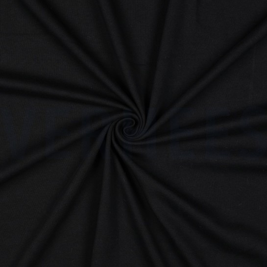 BAUMWOLL JERSEY INTERLOCK GOTS SCHWARZ #7