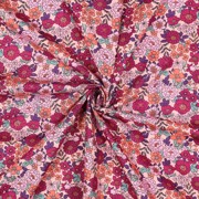FEIN GEWEBTE BAUMWOLLPOPELINE BLUMEN FUCHSIA (thumbnail) #3