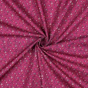 FEIN GEWEBTE BAUMWOLLPOPELINE BLUMEN FUCHSIA (thumbnail) #3