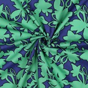 FEIN GEWEBTE BAUMWOLLPOPELINE BLUMEN BLAU/GRÜN (thumbnail) #3