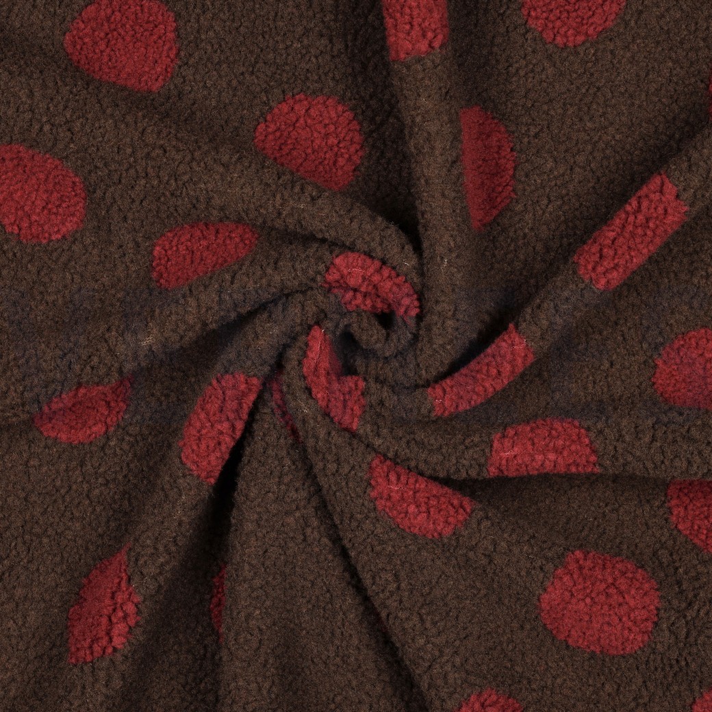 TEDDY JACQUARD DOTS DARK BROWN #7