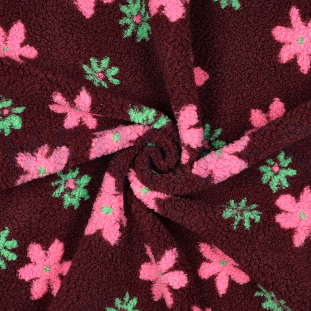 TEDDY JACQUARD FLOWERS BURGUNDY #7