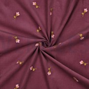 FEINCORD STICKEREI BLUMEN ROSA (thumbnail) #3