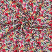 BAUMWOLLE VOILE GESTEPPT DIGITAL BLUMEN GEBROCHEN WEISS (thumbnail) #3