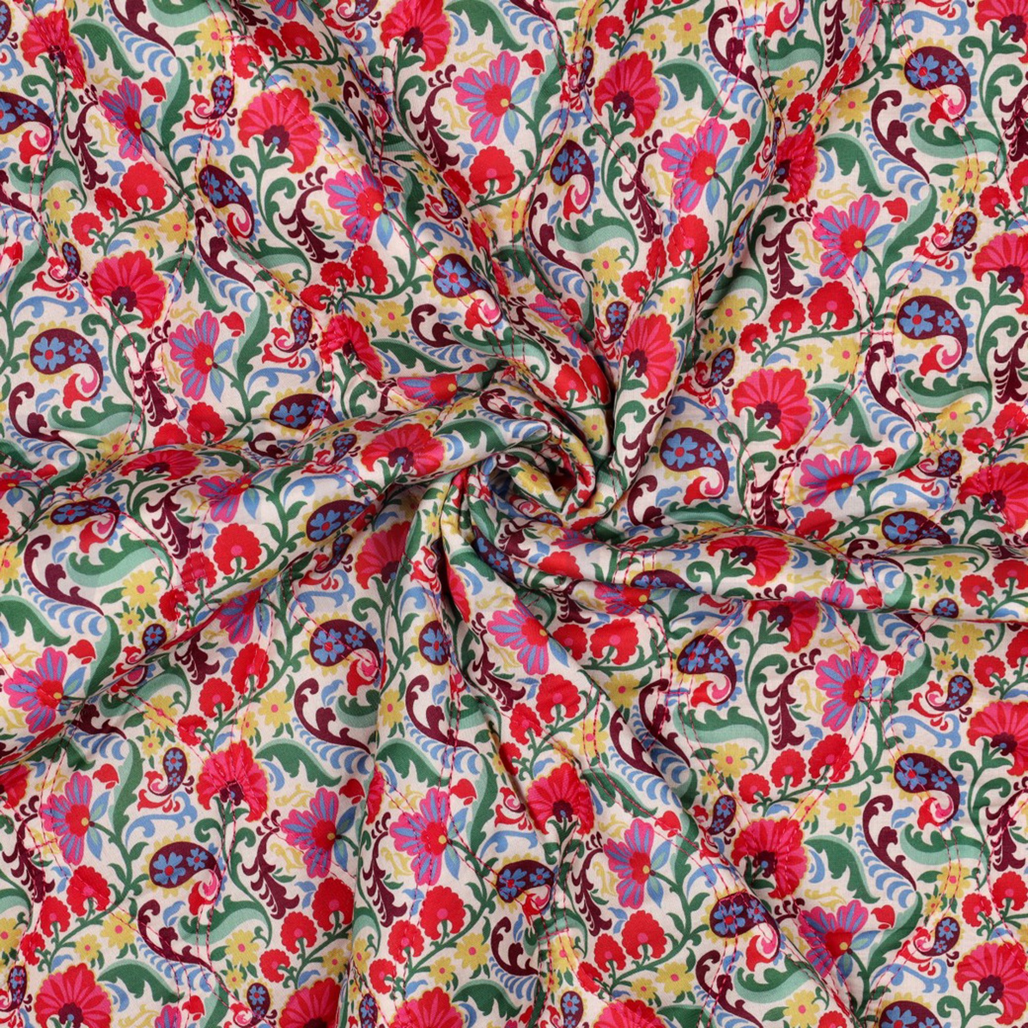 BAUMWOLLE VOILE GESTEPPT DIGITAL BLUMEN GEBROCHEN WEISS (high resolution) #3