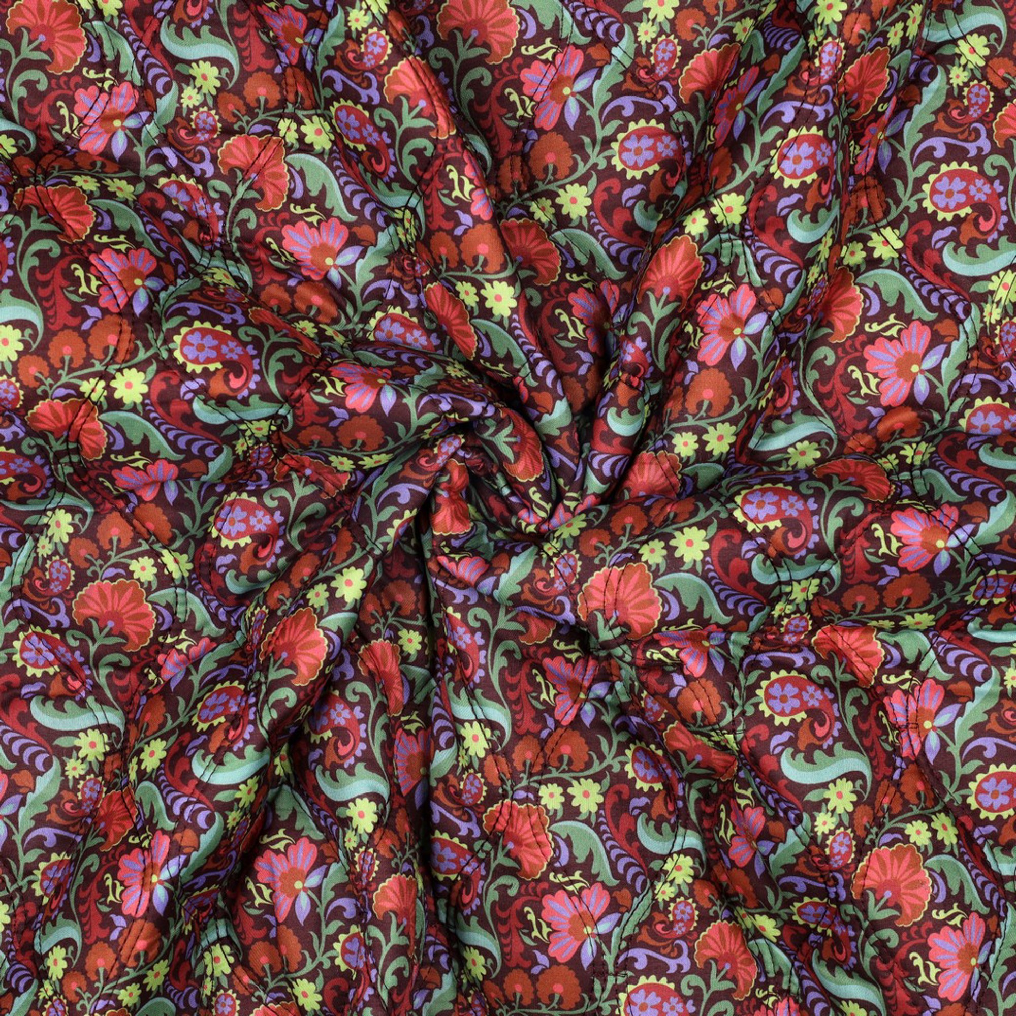 BAUMWOLLE VOILE GESTEPPT DIGITAL BLUMEN BRAUN (high resolution) #3