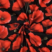 TABLECLOTH DIGITAL WATER REPELLENT POPPIES BLACK (thumbnail) #3