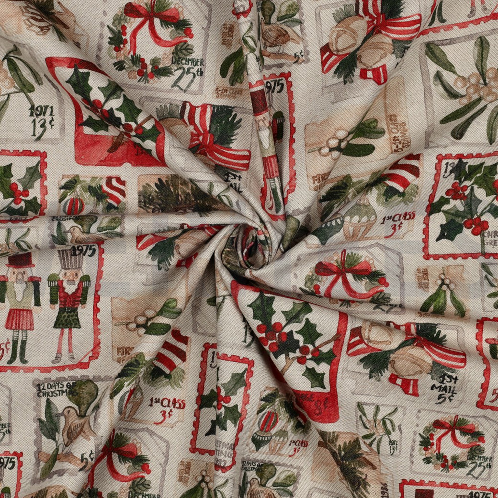 TOILE DÉCORATION LIN LOOK DIGITAL NOËL NATUREL (high resolution) #3