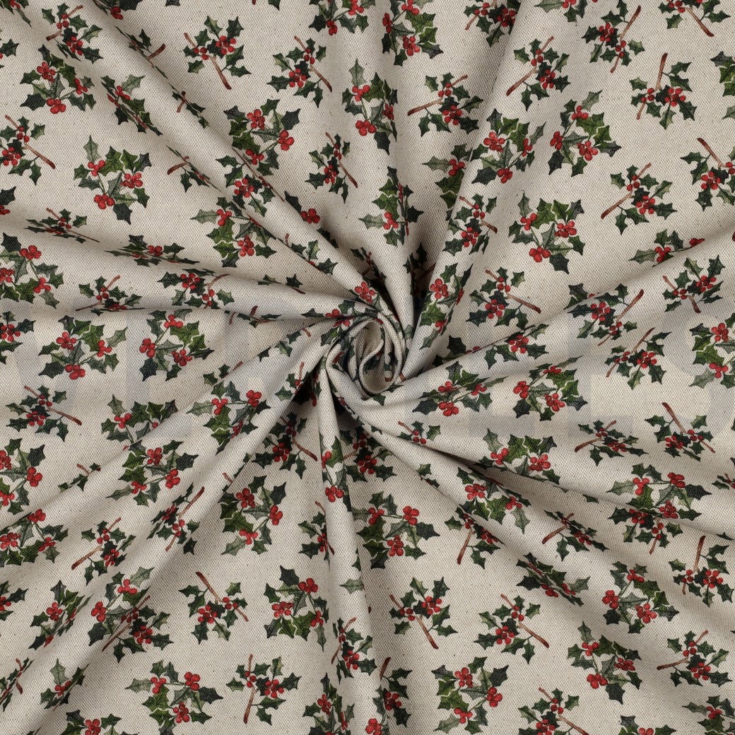TOILE DÉCORATION LIN LOOK DIGITAL NOËL NATUREL #7