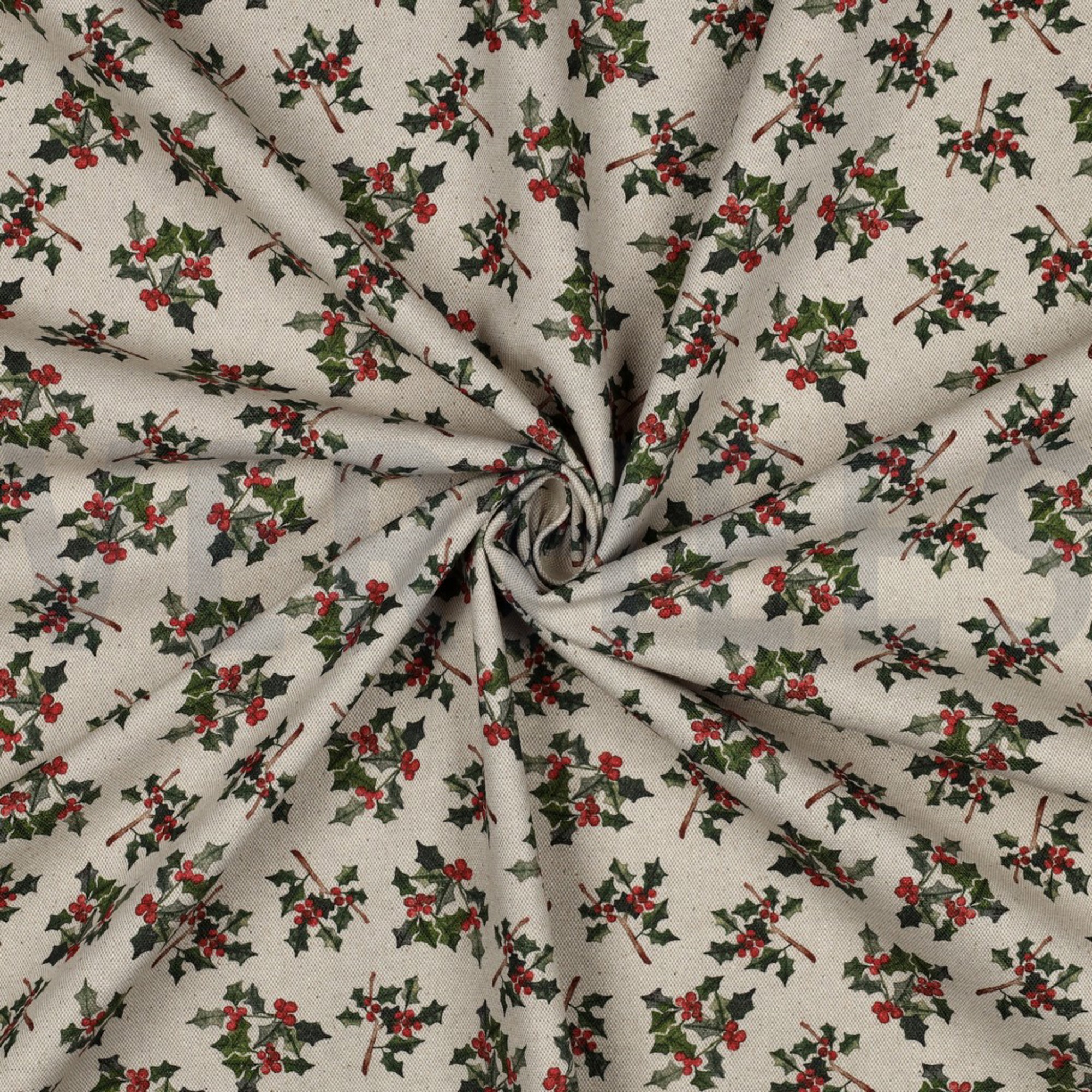 TOILE DÉCORATION LIN LOOK DIGITAL NOËL NATUREL (high resolution) #3