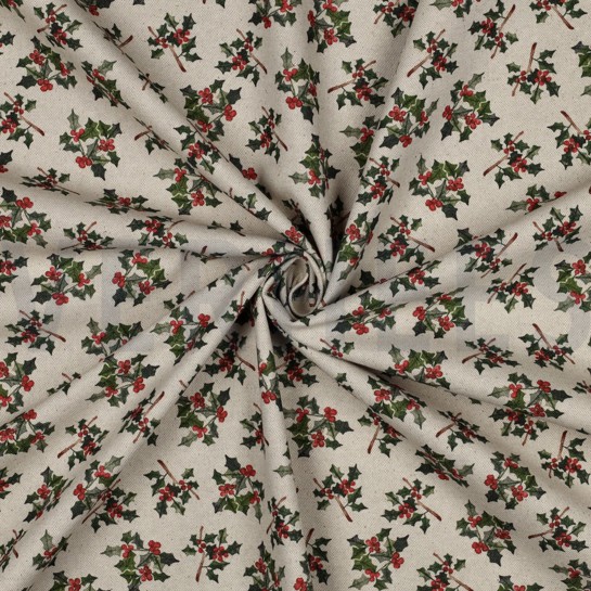 TOILE DÉCORATION LIN LOOK DIGITAL NOËL NATUREL #7