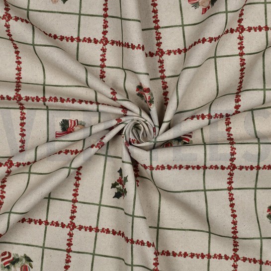 TOILE DÉCORATION LIN LOOK DIGITAL NOËL NATUREL #7